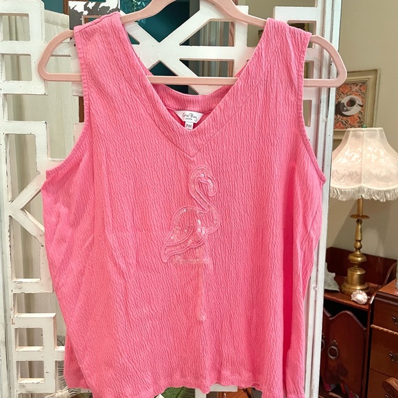 Coral Bay Pink sequin Flamingo tank top never worn - Picture 1 of 4